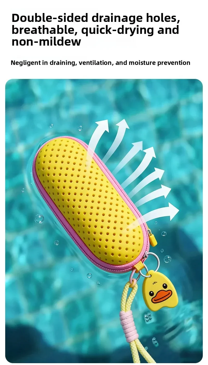 Perforierte EVA-Atmungsaktive Schwimmbrillen-Aufbewahrungstasche mit Griff, Tragbare Brillen- und Sonnenbrillen-Tasche, Schwimmausrüstungszubehör – Detail 4