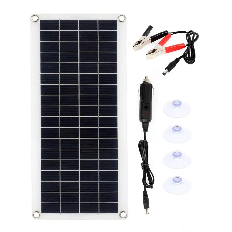 Solar Panel 60W 12V DualUSB Output Solar Cells Poly Solar Panel 10/20/30/40/50/60A Controller for Car Yacht Battery Boat Charger