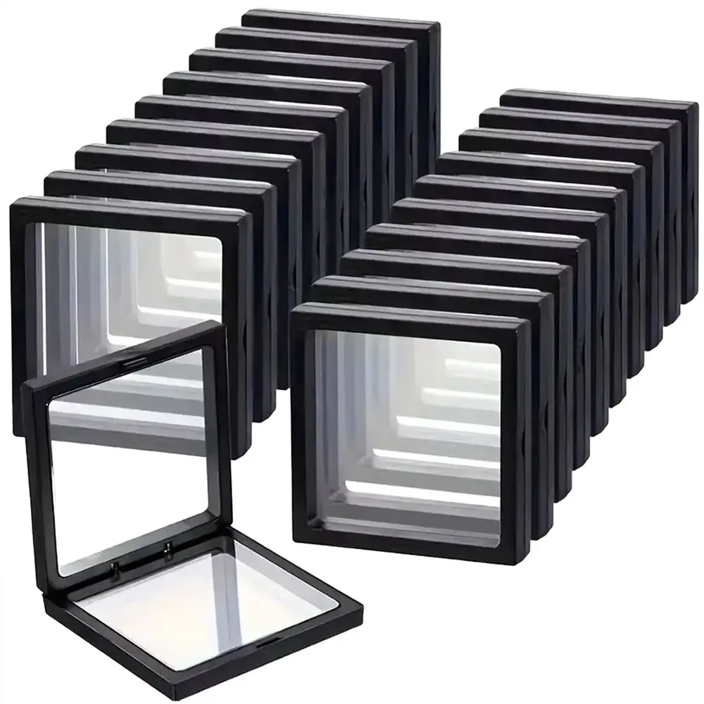 2/5/10pcsTransparent Floating Display Box, Plastic Film Jewelry Packaging Box,  Necklace, Ring, and Collectible Storage Box