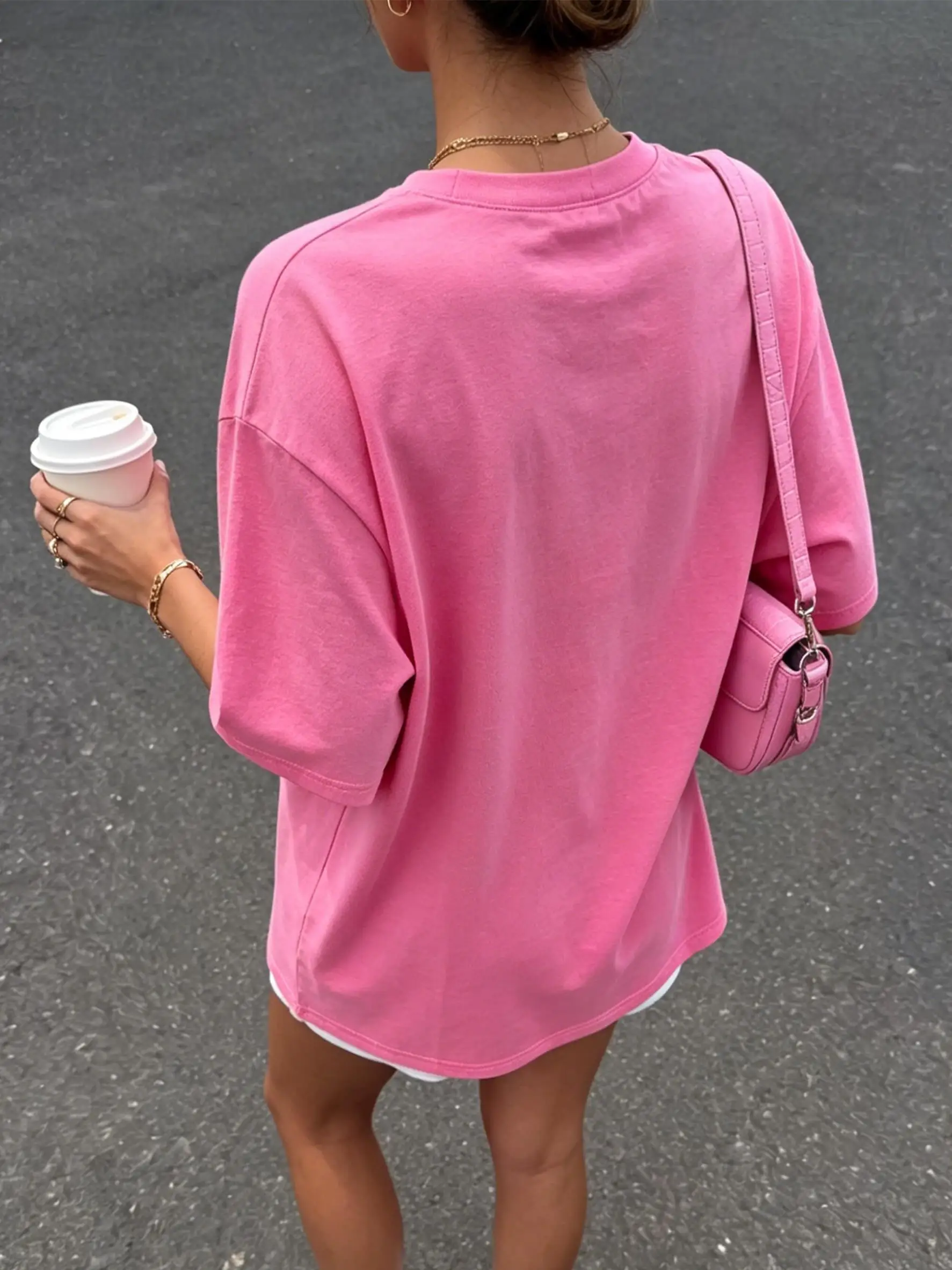 Korean Style Solid Color Cotton Women's T-Shirts Breathable T Shirt O-Neck Summer Short Sleeves Loose Y2K Vacation Clothing