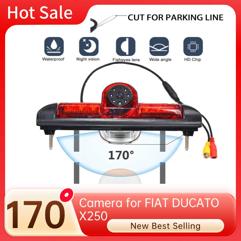 CCD Car Brake Light Parking Rear View Backup everse Camera For Citroen JUMPER III FIAT DUCATO X250 Peugeot BOXER III LED Light