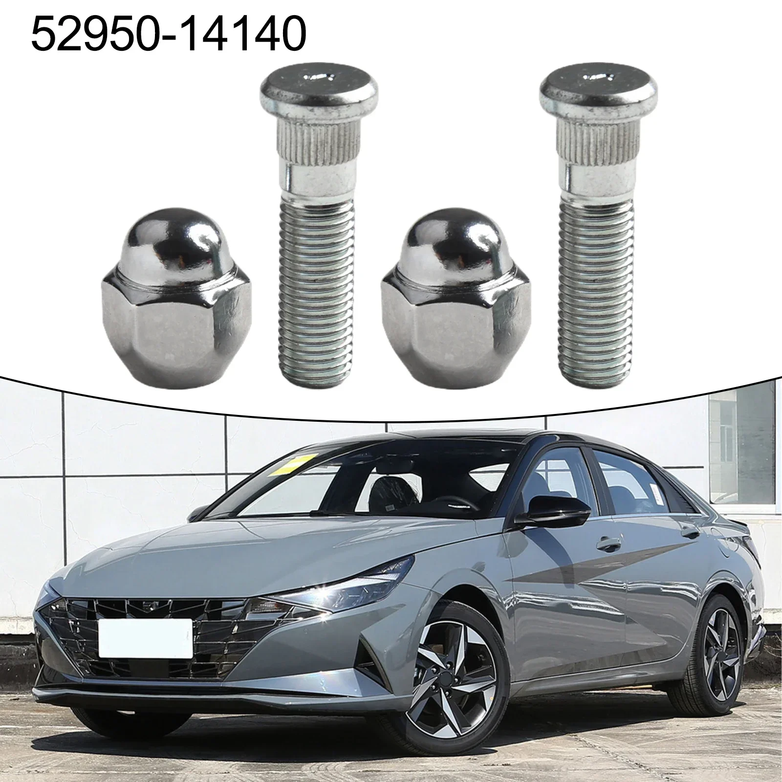 For Hyundai Accent Elantra Santa Fe For Kia Forte Forte5 Sportage No.52950-14140/52950-M1000 Wheel Stud Bolts Lug Studs 4pcs