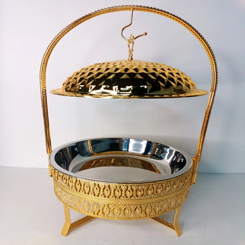 

Hot Sale, Great Price, Golden Metal Crafts Alcohol Buffet Furnace