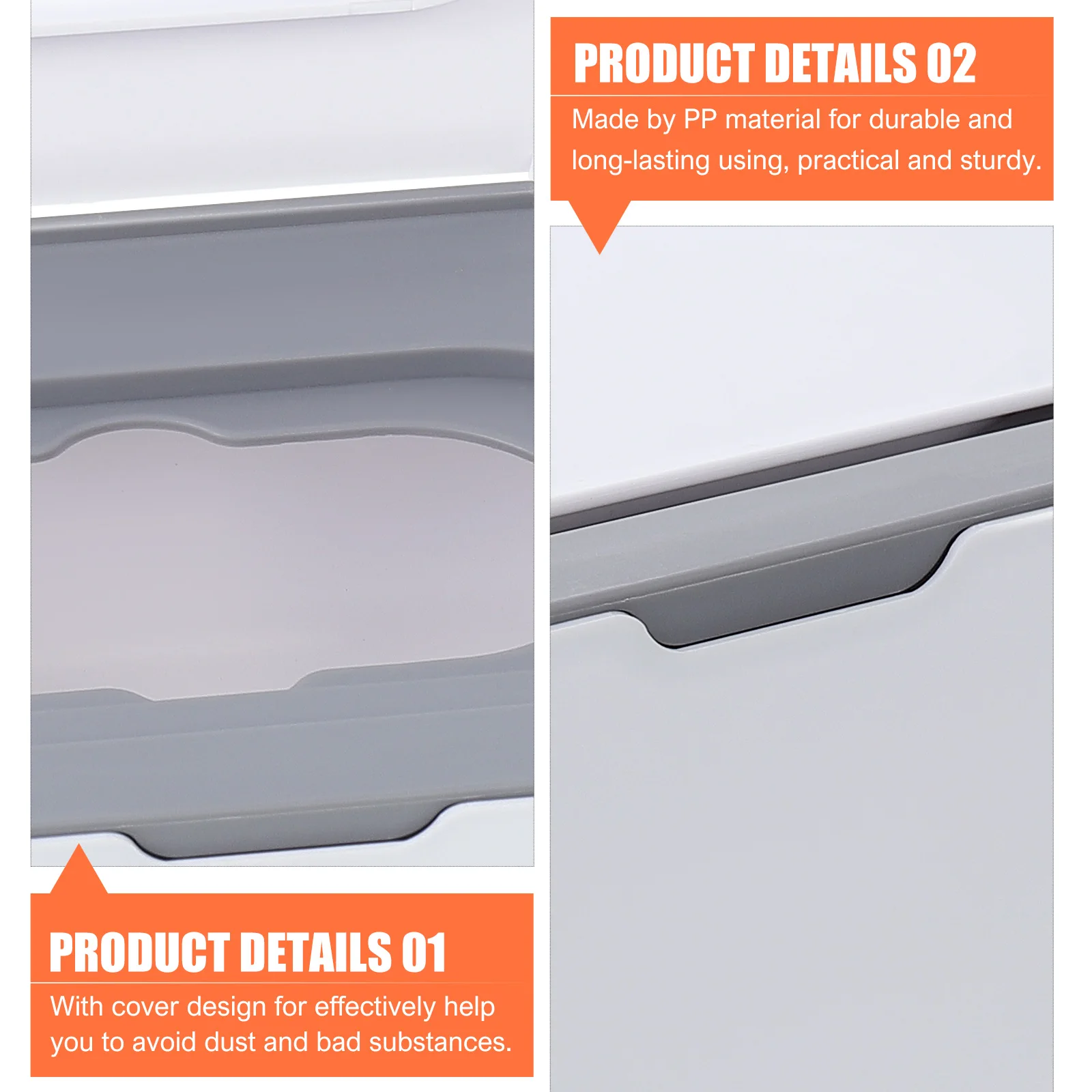 

1pc Pp Material Compact Lightweight Dustproof Cover Living Room Bathroom Car Use Tissue Storage Organizer Simple