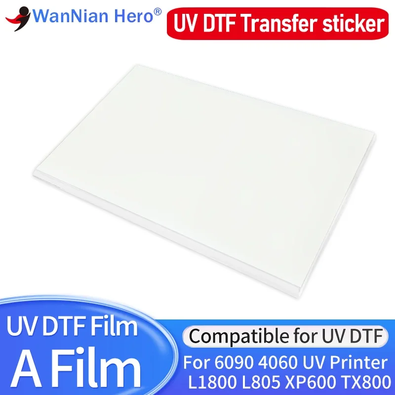 UV DTF AB film 6090 4060 A3 A4 UV printers Waterproof transfer DTF film LOGO curved round adhesive sticker L1800 805 XP600 TX800