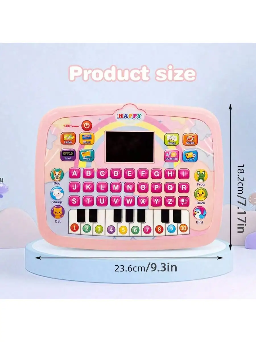 Tablet per bambini Blocco didattico per bambini con insegnare i numeri dell'alfabeto Parola Musica Matematica, Giocattolo interattivo per lo sviluppo precoce per ragazzi e ragazze
