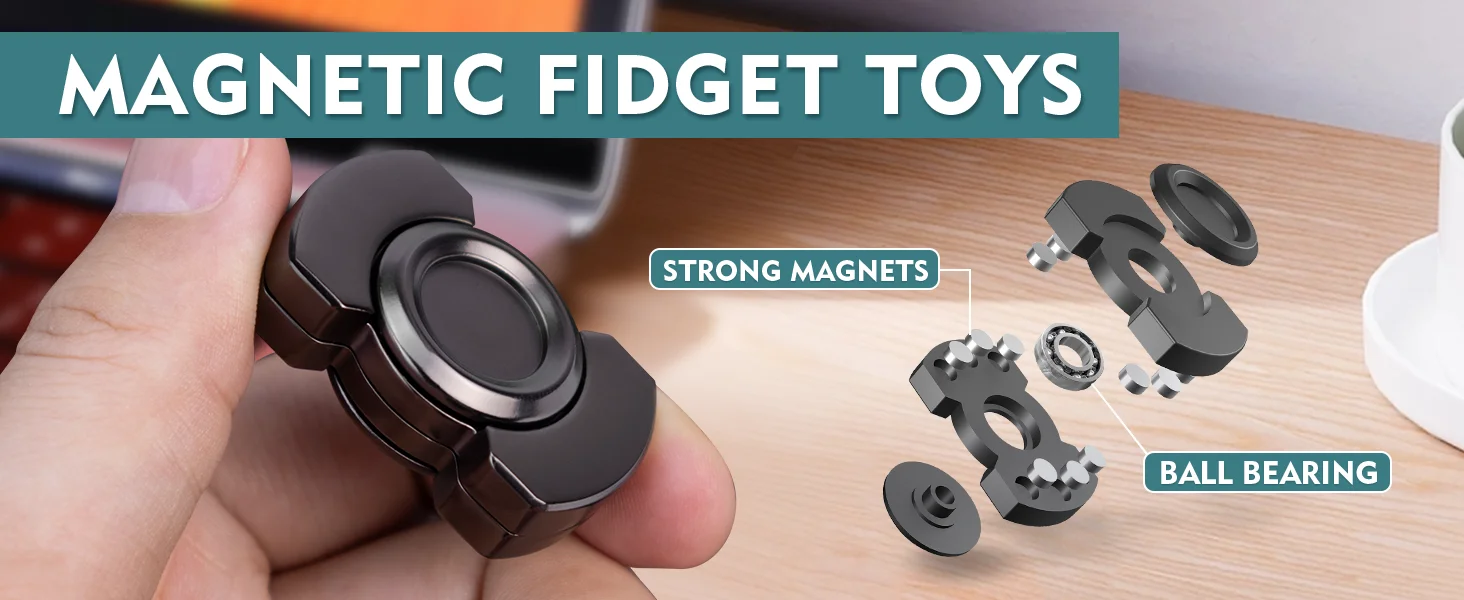 3-in-1 Fidget-Spielzeug: Spinner, Slider, Clicker. Magnetisches Edelstahllager. Stabiler Spin. Ostergeschenk. – Detail 3