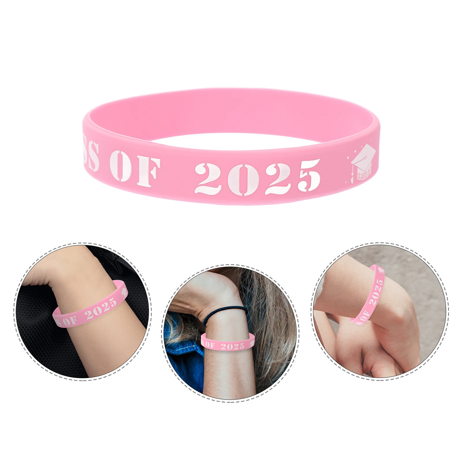 

10Pcs Silicone Graduation Wristbands Class of 2025 Party Supplies School Events Decorative Graduation Bracelets Accessories