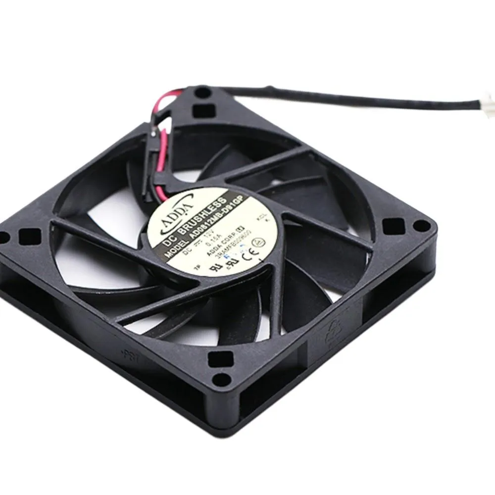 80mm 12V Ultra Thin Fan for ADDA AD0812MB-D91GP Cooling Fan, 0.15A, 8015 Chassis 2-Wire, Compact Design