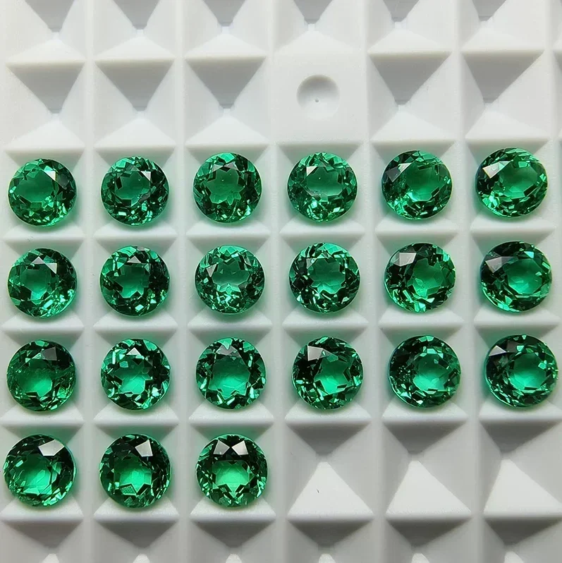 Top Hydrothermal Columbia Lab Grown Emerald Gemstones Round Cut Loose Synthetic Diamond With AGL Certificate