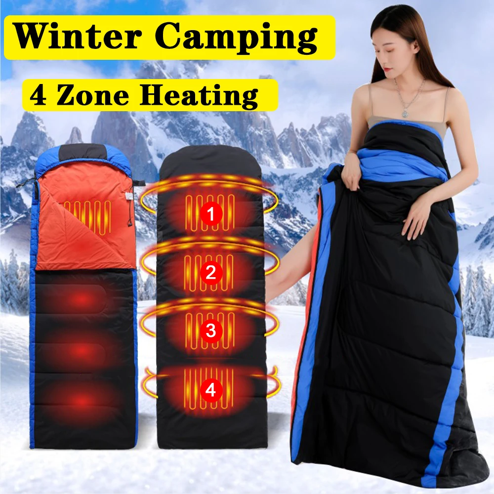 Electric Heating Sleeping Bag Blanket USB Heating Warmth Camping Leisure Waterproof Sleeping Bag Pads Camp Winter Sleeping Tools