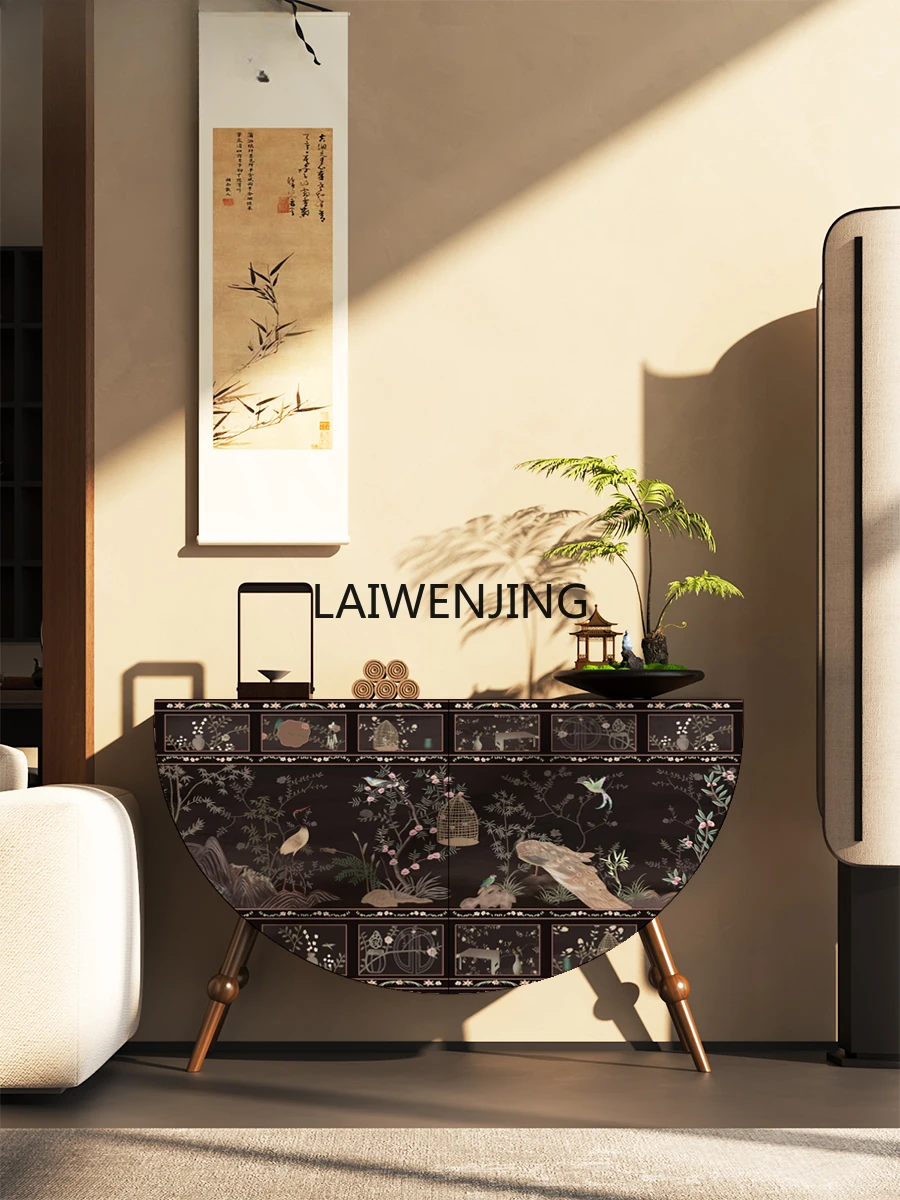 SGF Chinese style entrance door semi-round entrance cabinet dining side aisle locker