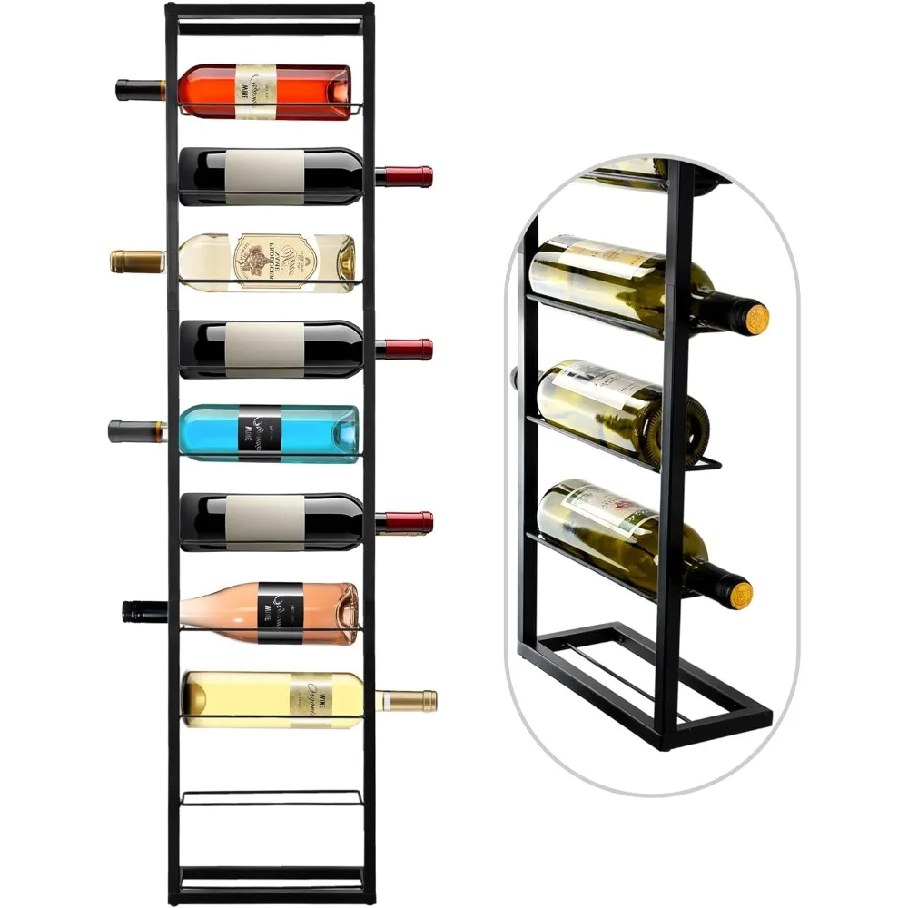 

Черная металлическая настенная полка для вина на 10 бутылок: органайзер для хранения и демонстрации бутылок вина