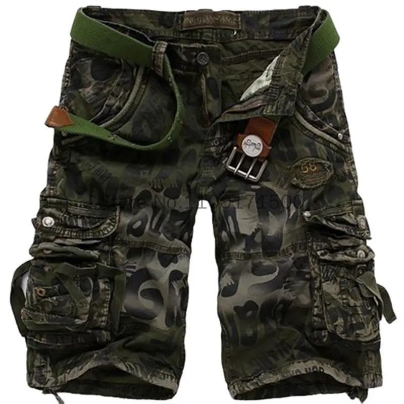 New Loose Pants Multiple Pockets Men's Camouflage Cargo Shorts no belt- High Quality - Fashion Men's Shorts Aliexpres Smonopoly