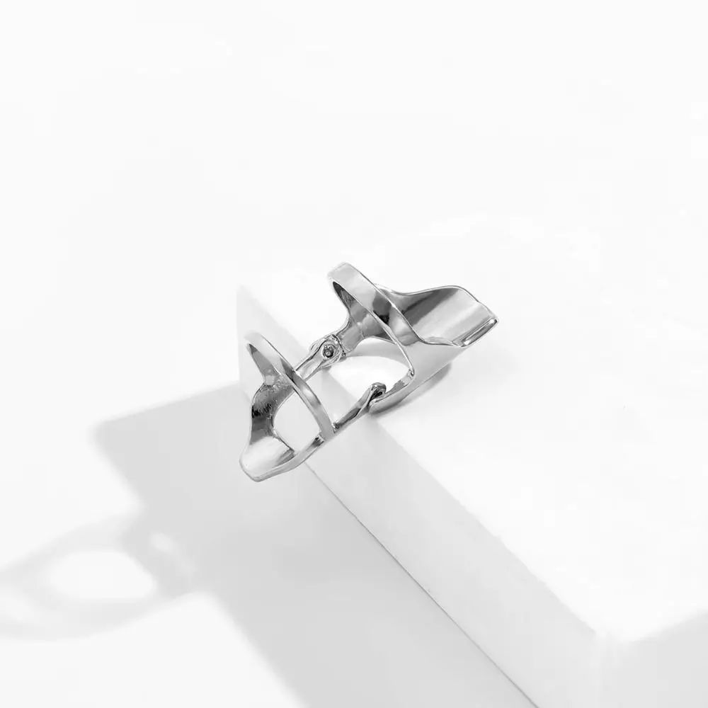 Anillos de Aleación de Estilo Punk Simple y Genial para Hombre, Anillos de Dedo de Estilo Coreano para Mujer, Anillos de Articulación Tipo Armadura, Anillos de Nudillo