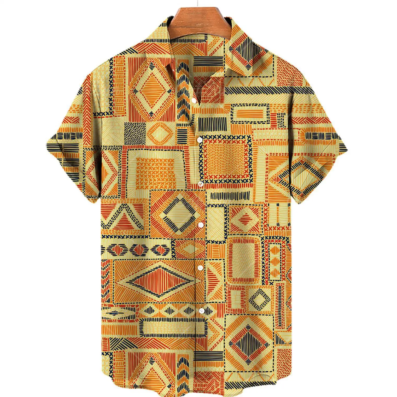 Camisa havaiana Verão Africano Camisas Dos Homens Das Mulheres Moda Blusa Oversized dos homens Camisa de Lapela Vocação Praia Camisas Unisex