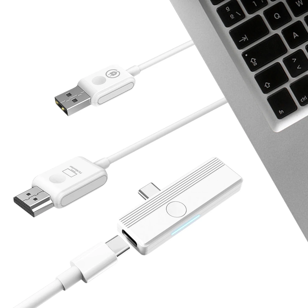 Type-C To HDMI-compatible Audio Video Display Adapter Extender Cable Wireless Transmitter Receiver for Macbook Laptop PC to TV