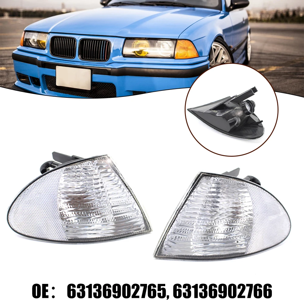 

1 Pair Clear Corner Side Indicator Signal Light Compatible with For BMW 3 Series E46 Sedan 1999 2001 OEM Fit Turn Signal