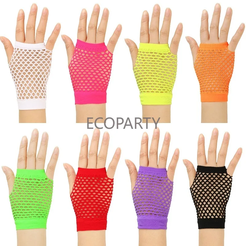 

New Fishnet Gloves Red Black Girl Sheer Mesh Mittens Gloves Adult Woman Disguise Rock Fancy Night Club Party Sexy Fashion Gloves