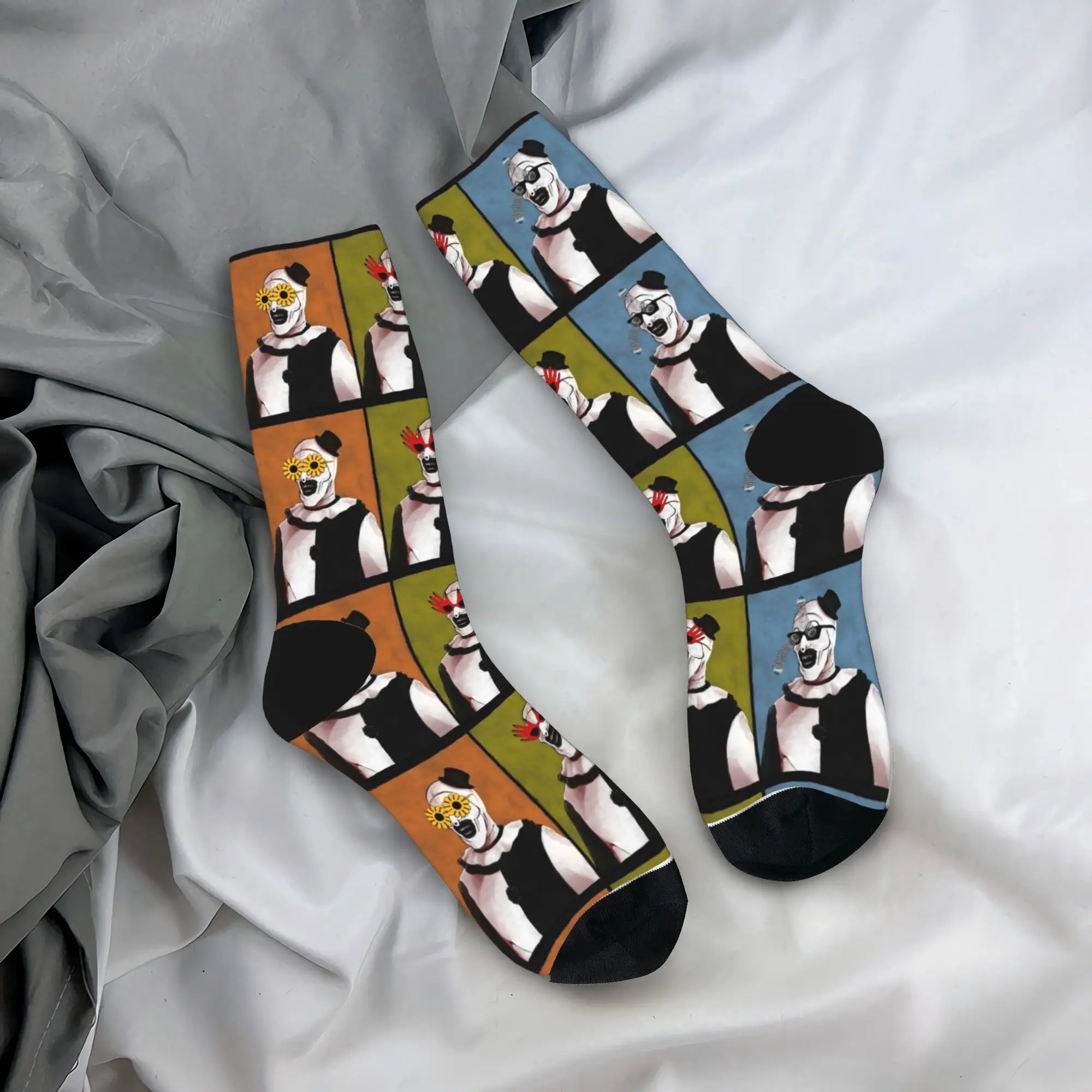 Colorful Clown Goofin Terrifier Basketball Socks  Polyester Middle Tube Socks for Unisex Sweat Absorbing