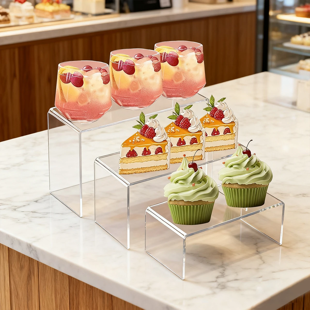 5pcs Acrylic Dessert Display Stand Durable U-shaped Display Stand Suitable for Weddings Parties Cupcakes Candies Home Jewelry
