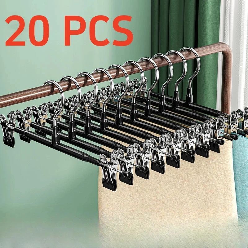 20/10/5 Pcs Rack Clip Stainless Steel Trousers Wardrobe Clip Anti-slip Clothespin Pants Clamp Clothes Hanger for Skirt