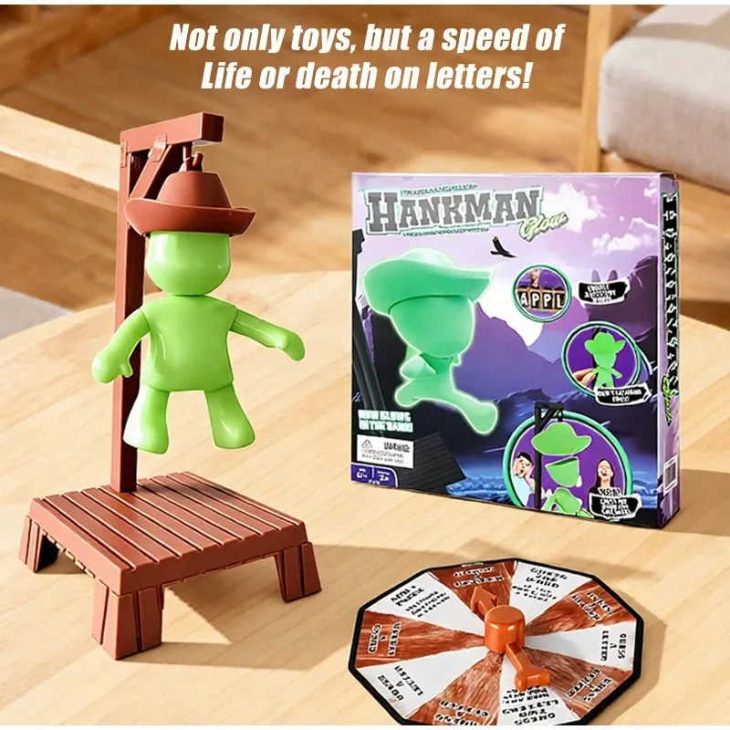 2026 Hot NUOVO Cowboy Magnetico Hangman Giochi da tavolo Mistero Indovina Parola Prima di Hank Falls Appeso con bambola Gioco da tavolo da viaggio