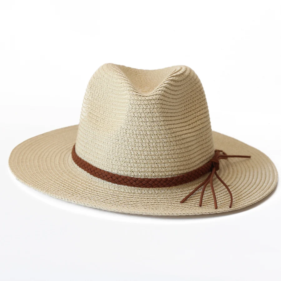 Damen Herren Strohhut mit breiter Krempe, Fedora, Sommer, Strand, UV-Schutz, Sonnenhut, UPF-Strohhut für Damen – Detail 12