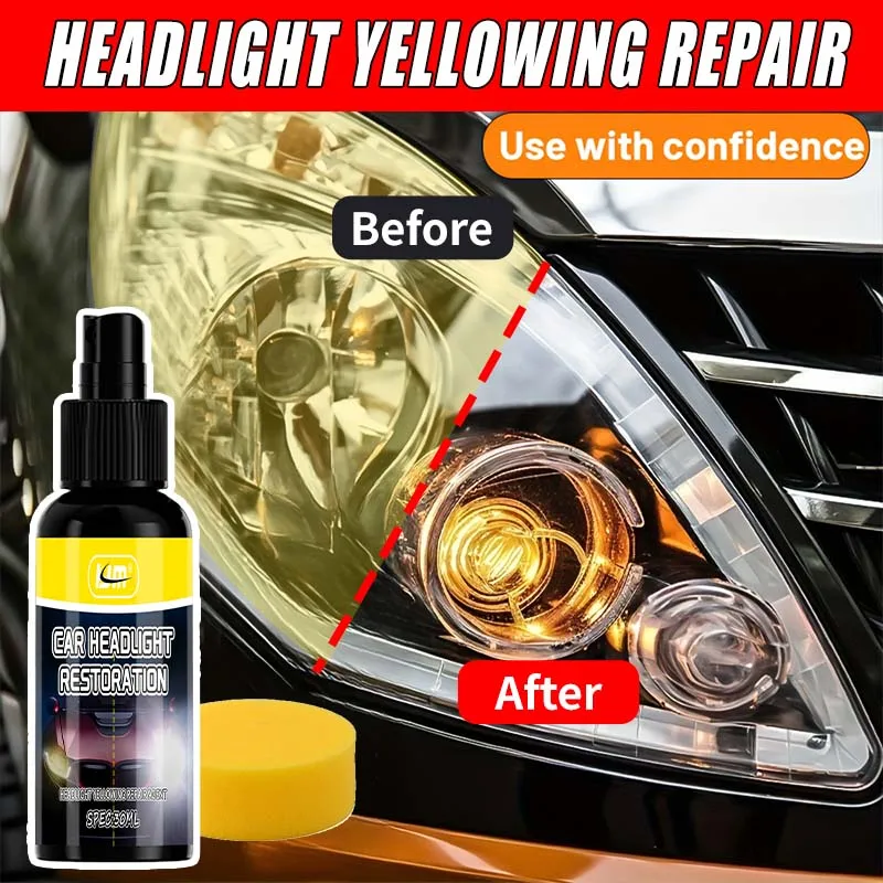 KJM Autokoplampherstelkit Vergeling Verwijderingsvloeistof Verbeter de helderheid van de straal en helderheid Eenvoudige toepassing voor alle voertuigen