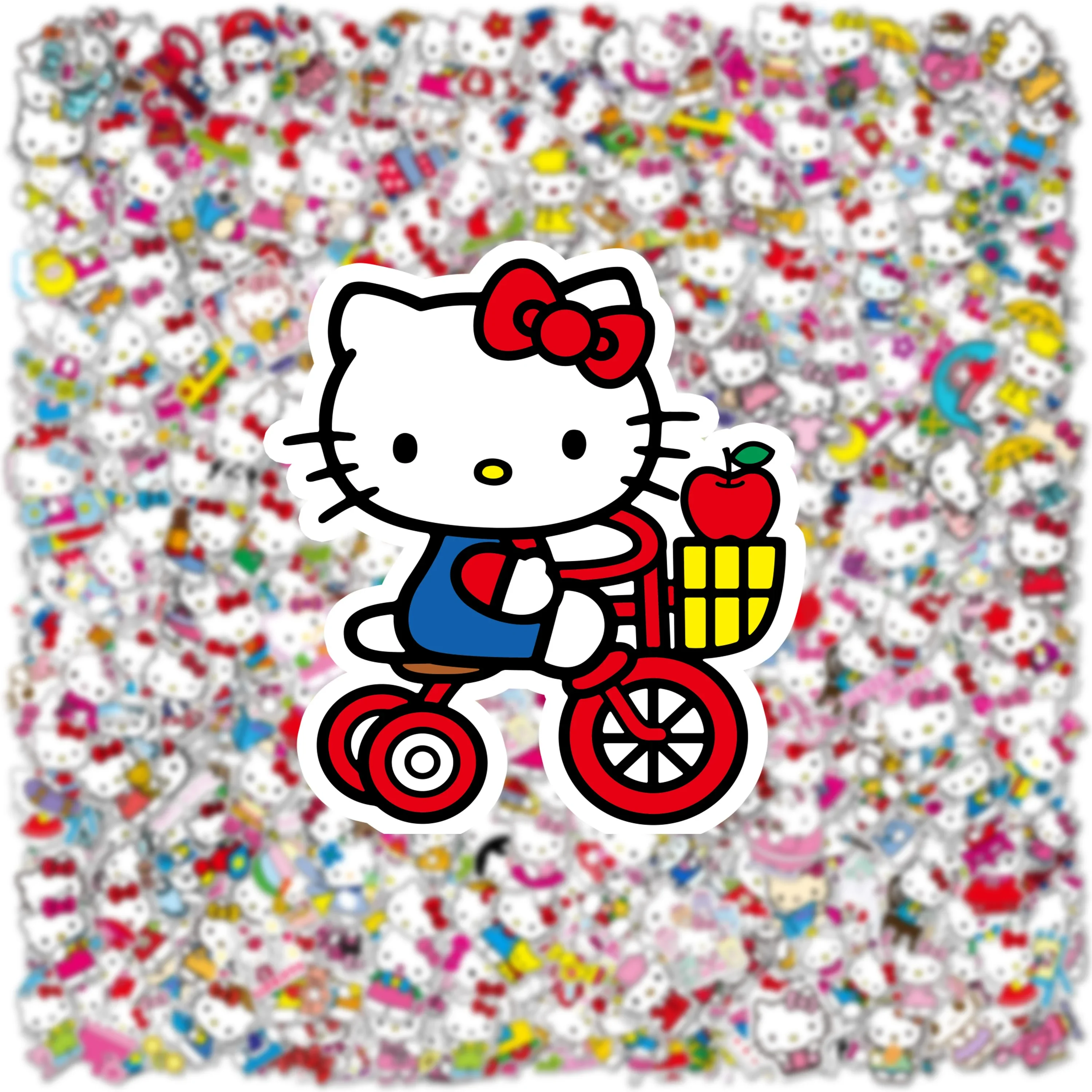 100 pièces mignon Hello Kitty dessin animé autocollants pour ordinateur portable coque de téléphone Scrapbook guitare Kawaii Anime Sanrio autocollant étanche jouets