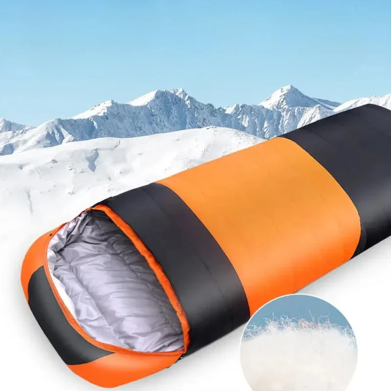 

Duvet sleeping bag outdoor camping for adults -30 degrees below zero in winter, thickened cold resistant quilt dual purpose lunc