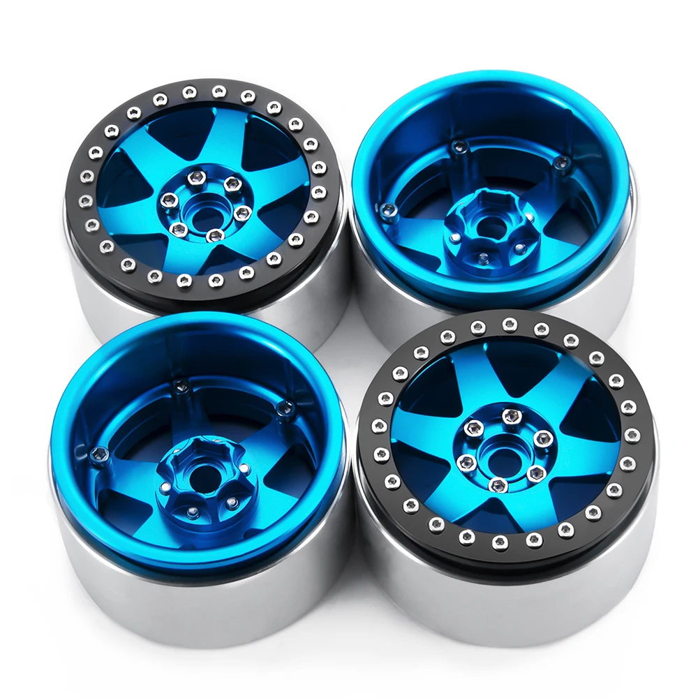 MIBIDAO Aluminum Alloy 2.2 Beadlock Wheel Rims for 1/10 RC Rock Crawler Axial SCX10 90046 RR10 90053 90048 Wraith TRX4 TRX6 D90