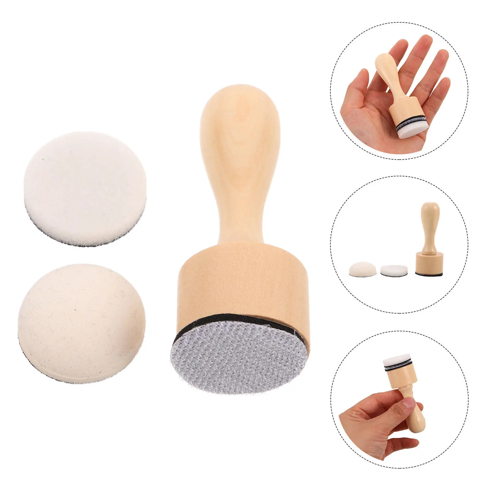 

1Set Mini Round Ink Blending Tool with 12 Flat 10 Domed Replacement Foam Pads for Distress Ink Pads Scrapbooking Painting