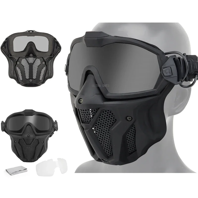 

Tactical Mask Cs Wargame Full Face Masks with Anti-fog Fan Detachable Goggles Outdoor Shooting Hunting Sports Protective Gear