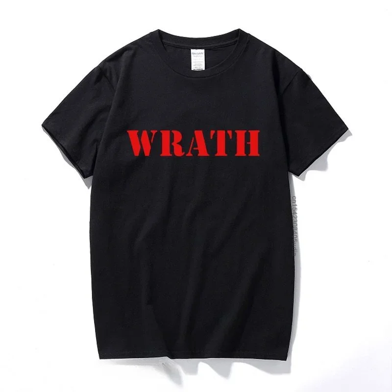 Limited Wrath Natural Selection Logo Design Men Black T-Shirt Men Women Camisas Hombre Oversized T Shirt Cotton