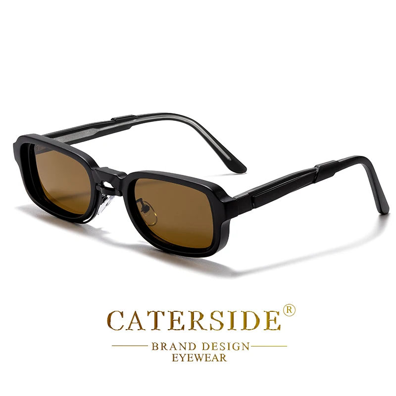 CATERSIDE Retro-Sonnenbrille für Herren, quadratisch, kleiner Rahmen, weiches Nasenstützdesign, Sonnenbrille für Damen, Outdoor-Reise- und Fahrbrille – Detail 11