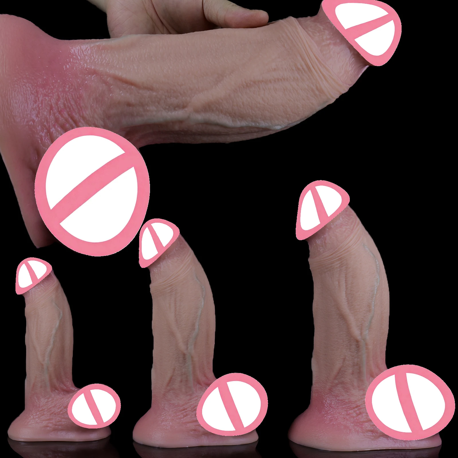 Big Soft Silicone Realistic Dildo Strong Suction Cup Dildos For Women Men Gay Adult Sex Toys Small Real Penis Dildo Masturbators