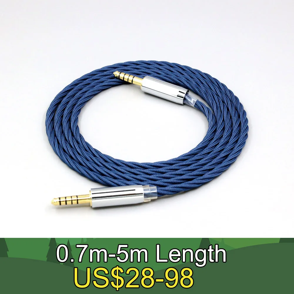 99% Pure Silver OCC Graphene Alloy Full Sleeved Earphone Cable For 4.4mm Male to 4.4mm Male LN008584