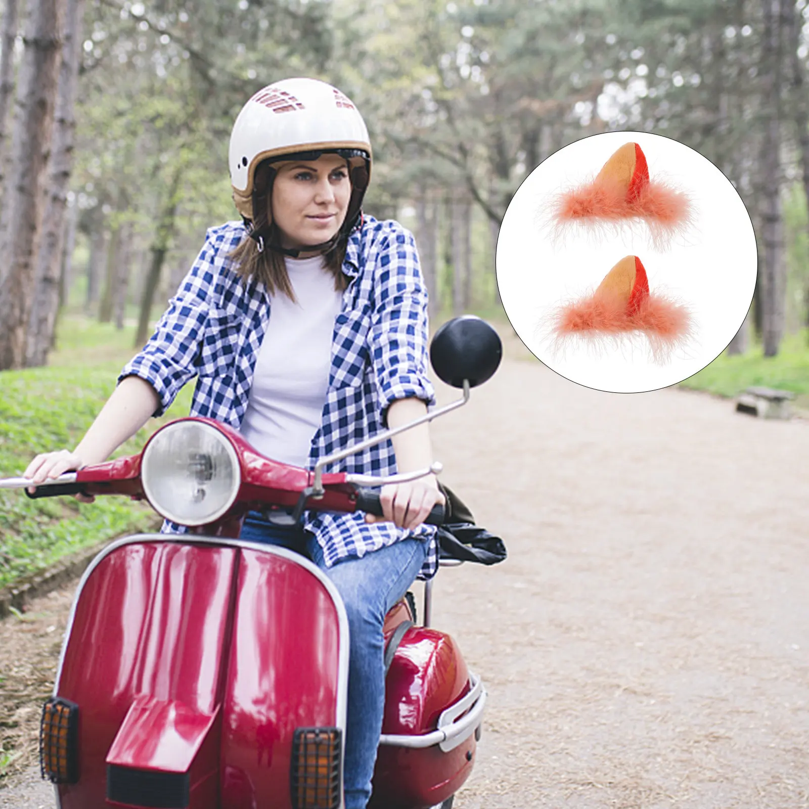 

1Pair Stylish Fox Ears Decoration Compatible with Full Face Half Face Open Helmets Motorcycle Scooter Accessories