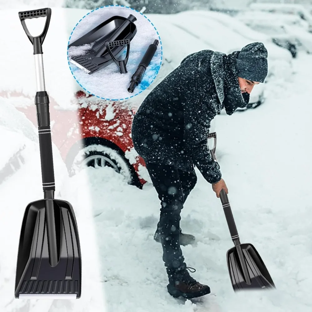 1PC 33.85Inch Detachable Car Ice Scrapers Thickened and Enlarged Winter Snow Shovel Portable Telescopic Handle Snow Shovel