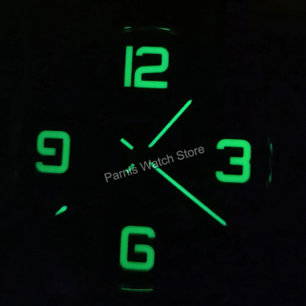 Мужские водонепроницаемые часы Parnis, 44 мм, с сапфировым кристаллом Miyota, автоматический механизм, 10 АТМ, черный циферблат, светящийся маркер