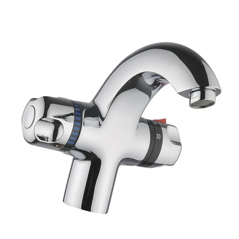 Copper Kitchen Thermostatic Basin Faucet Copper Thermostatic Washbasin Hot And Cold Water Faucet 4 Points (G1/2, 20mm Diameter)