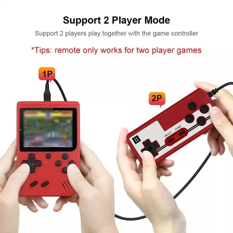 400 IN 1 Portable Retro Game Console Handheld Game Console Players 3.0 Inch LCD Sreen Two Player Remoter Controller Support TV