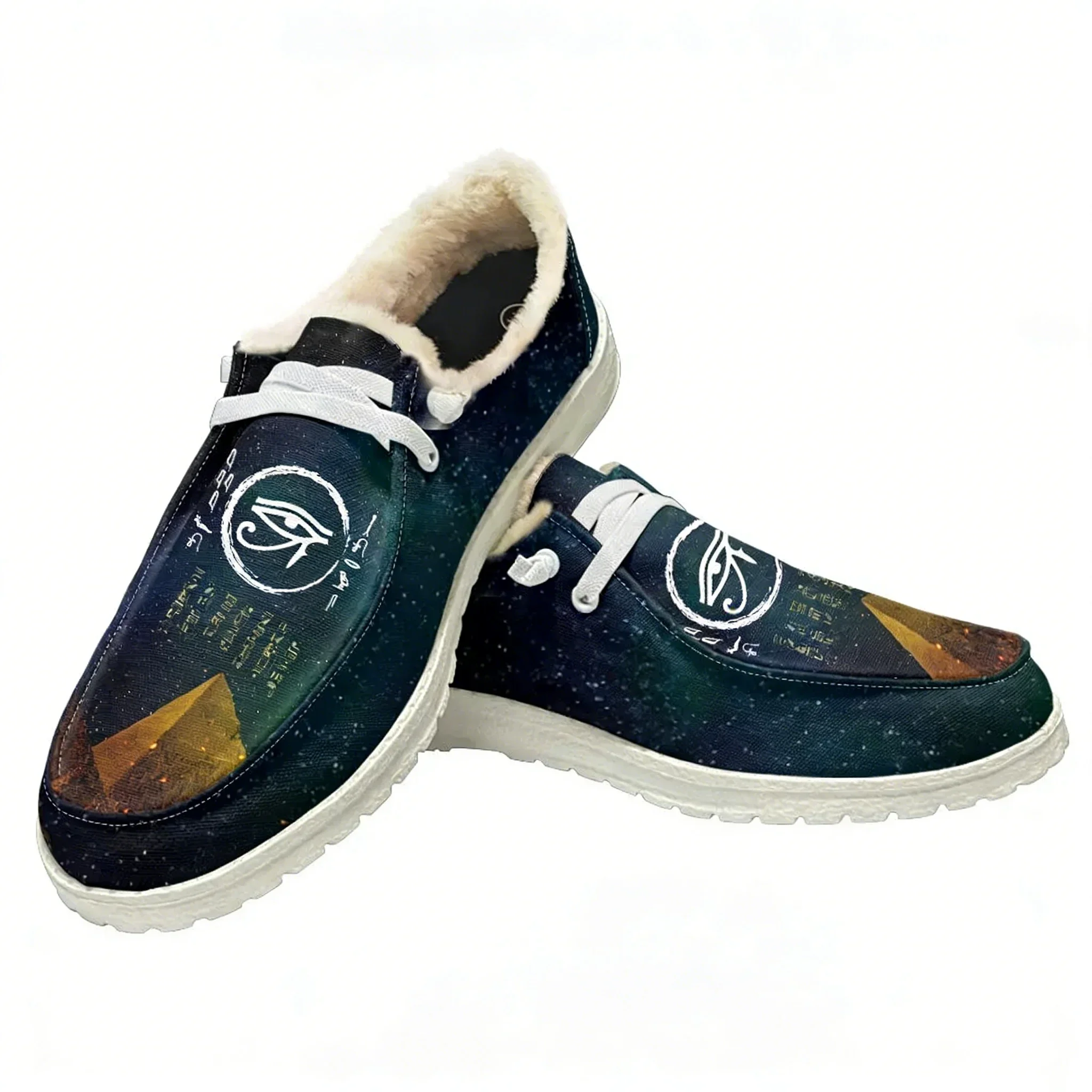 Eye of Egypt Horus Egyptian God Plush Casual Shoes Flat Shoe Men Woman Breathable Outdoor Lightweight Footwear Custom Made Shoe