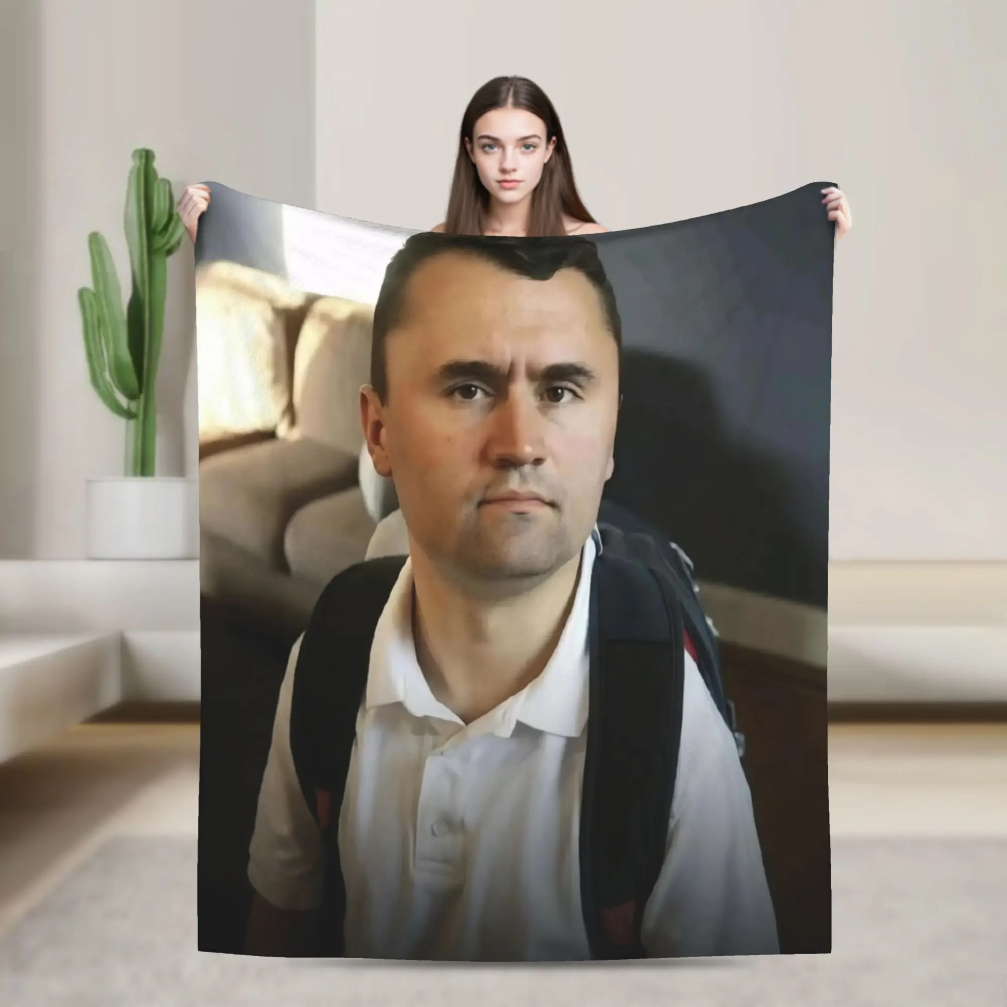 Charlie Kirk Funny Meme  Blanket Cozy Soft  Throw Blankets for Couch 50x60 Inch Multi-size Plush Thin Quilt