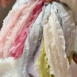 10 Yards 70MM Single Color Ruffled Flounces Edge Ribbon DIY Crafts Handmade Accessories Material Skirt Doll Dress 2024313