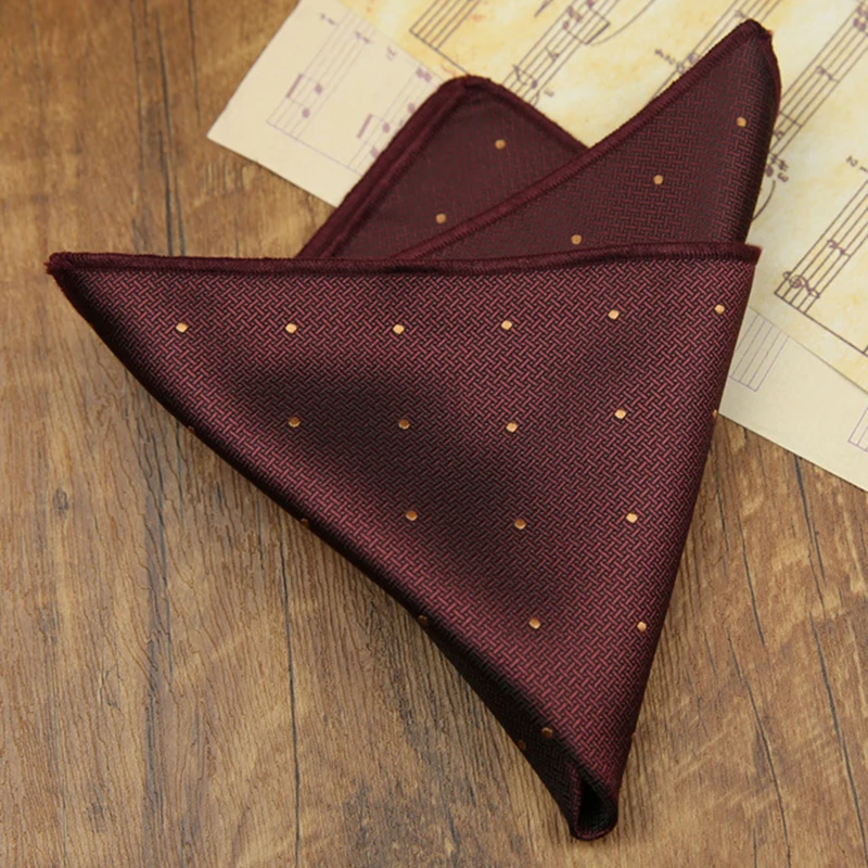 Classic Striped Pocket Square, Green Dots Design