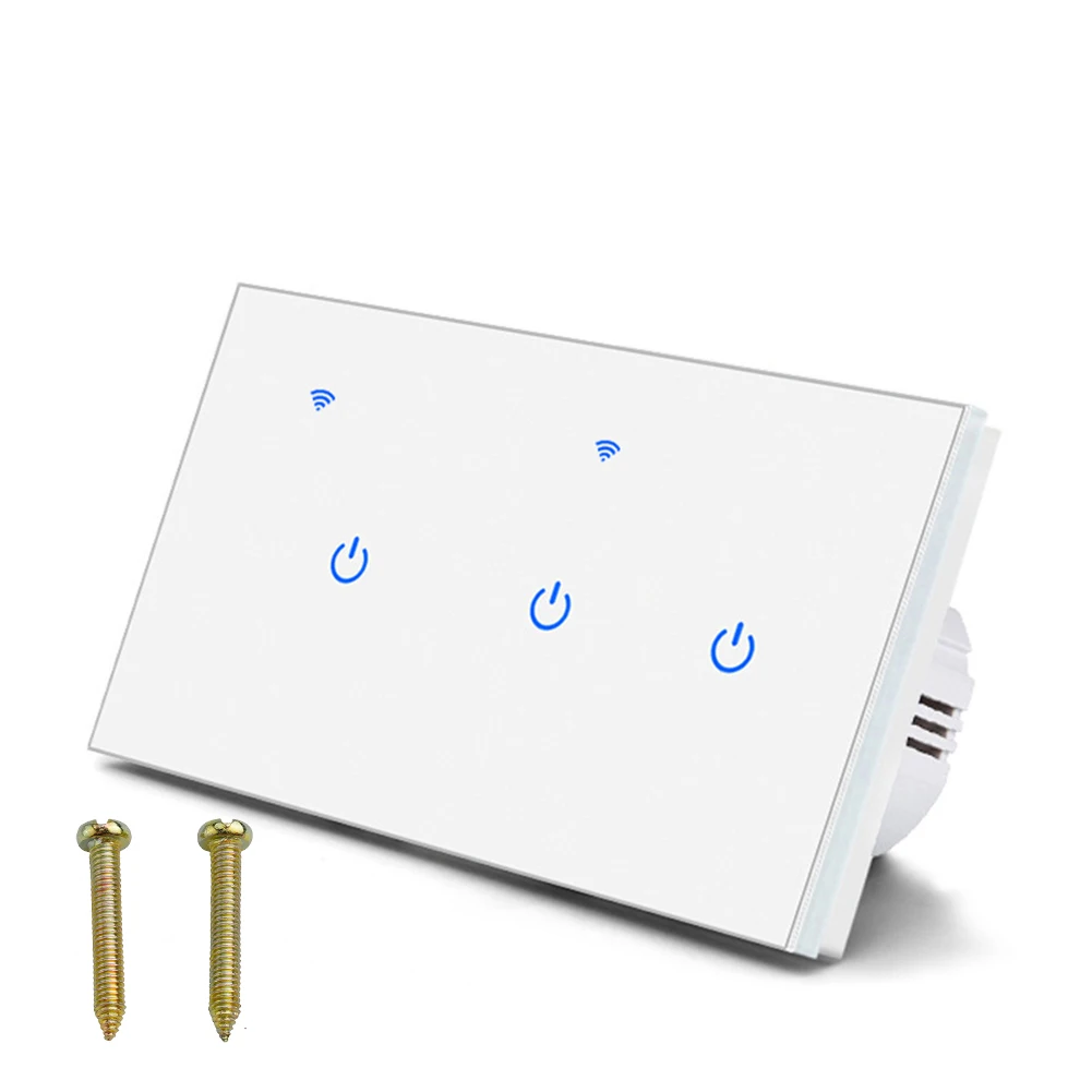 Multi-control Smart WiFi Touch Switch Tempered Glass Panel Energy-saving Lamp Compatible Multi-control Functionality