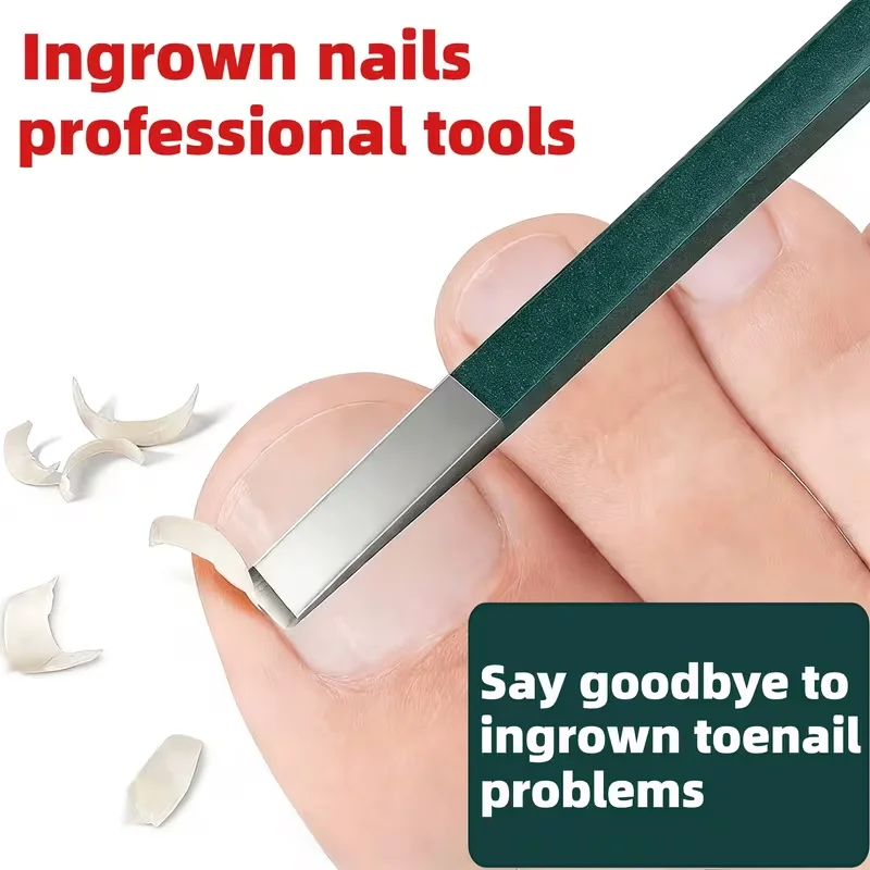 Toenail Correction Tools, 1mm Ultra-thin Stainless Steel Ingrown Nail File, Pedicure Kit for Thick & Ingrown Toenails
