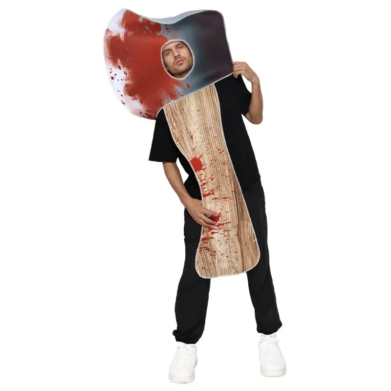 Disfraz de Cosplay de hacha sangrienta para Halloween, divertidos trajes de espectáculo escénico de terror para adultos, vestido de fiesta aterrador, accesorios de Casa Encantada